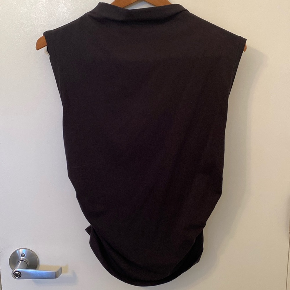 Anthropologie Maeve Mock Neck Muscle Tee Black Size M